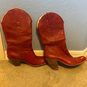 Red leather Cowboy Boots - Jessica Simpson